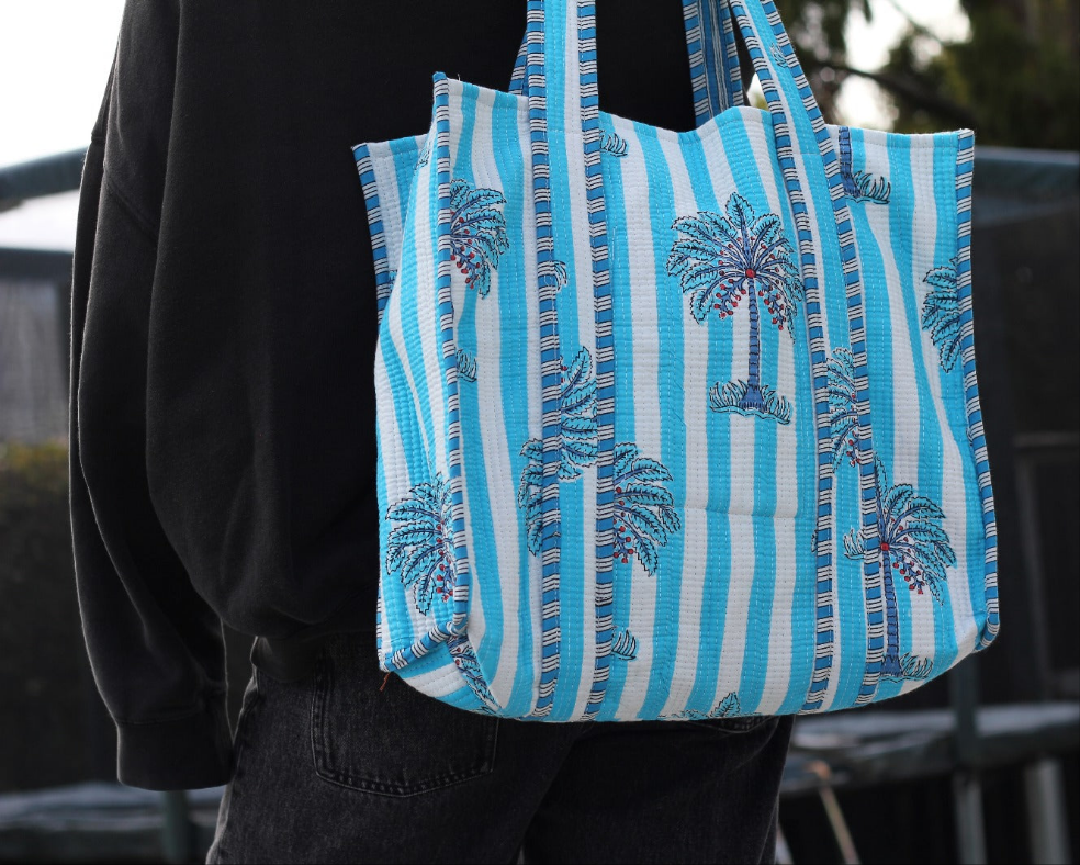 Blue Palm Days - Open Tote Bag