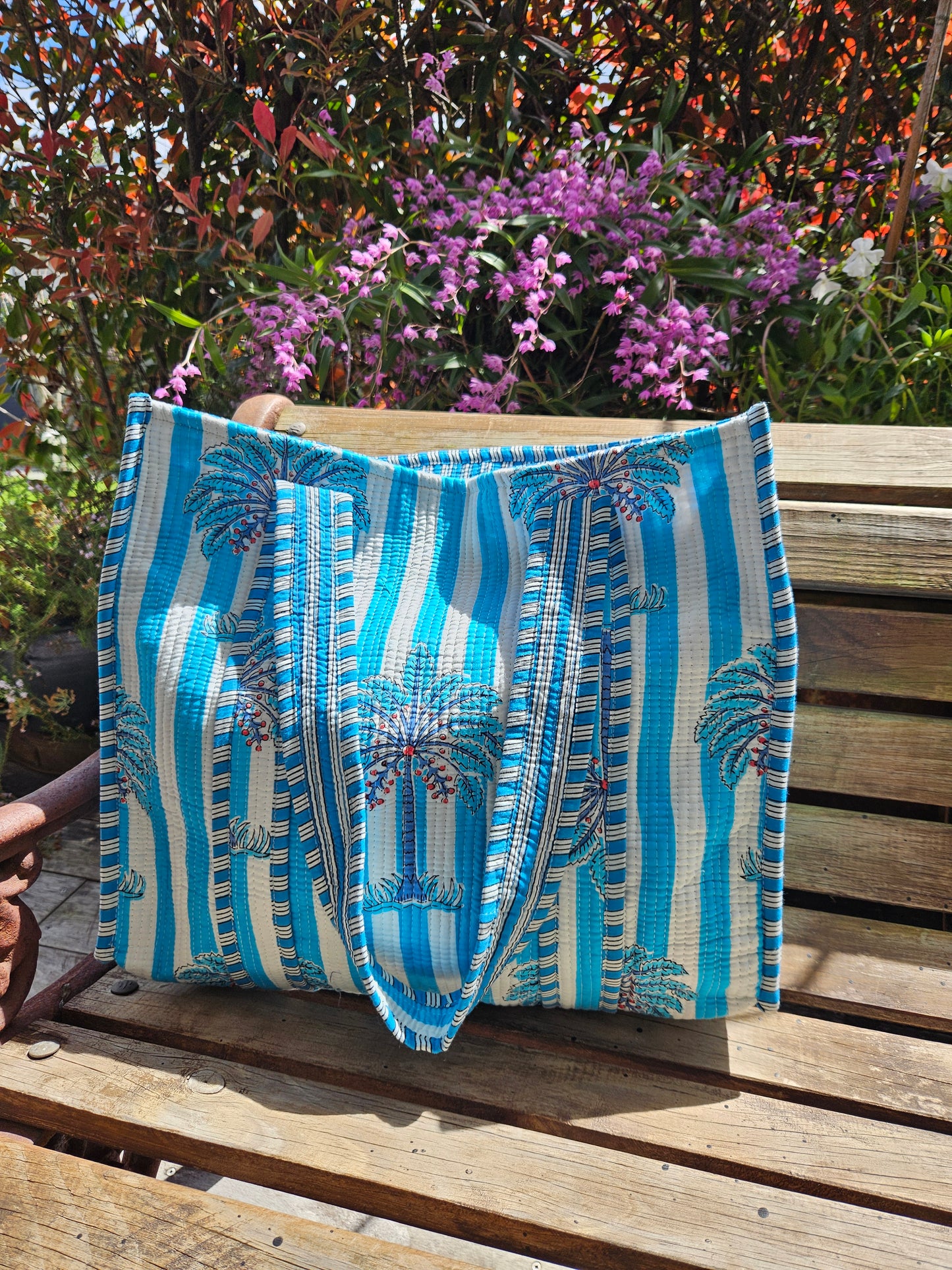 Blue Palm Days - Open Tote Bag