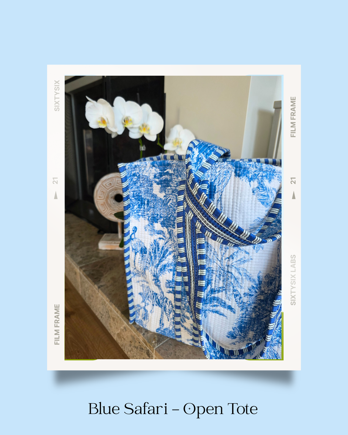 Blue Safari Open Tote - NEW SEASON