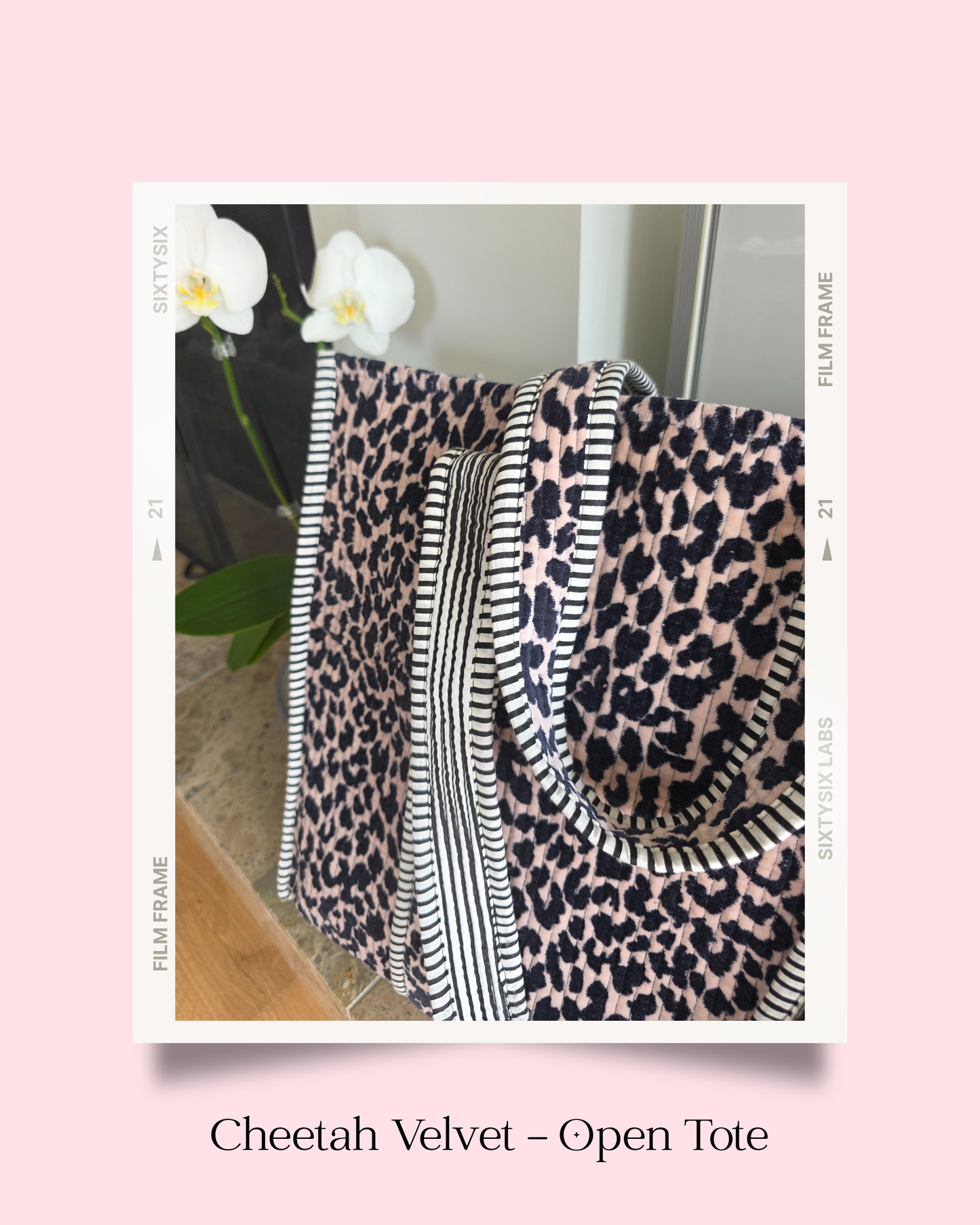 Cheetah Velvet Open Tote Bag - NEW SEASON