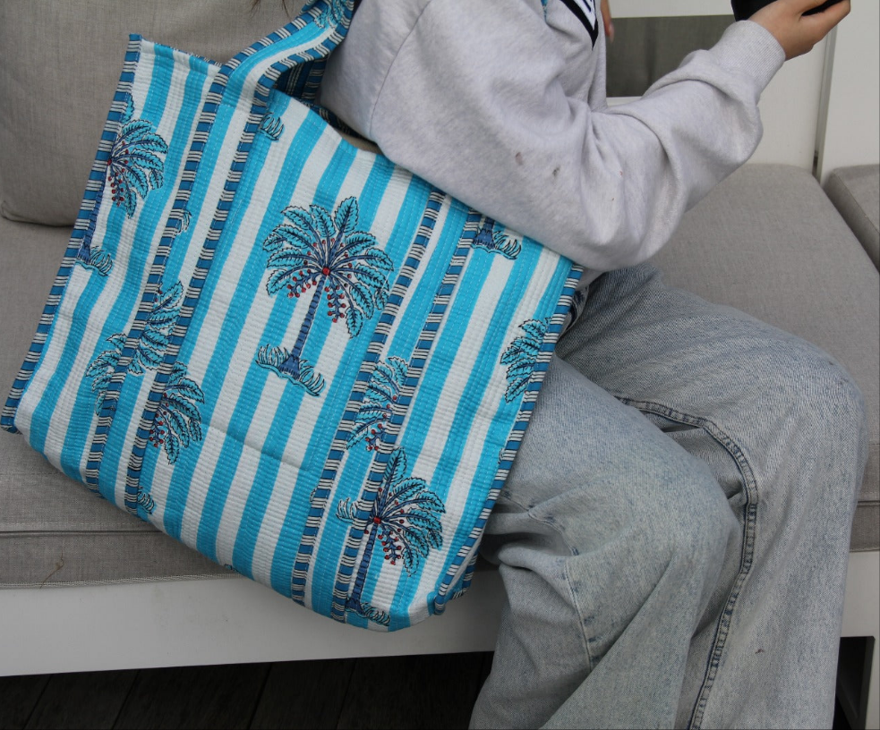 Blue Palm Days - Open Tote Bag