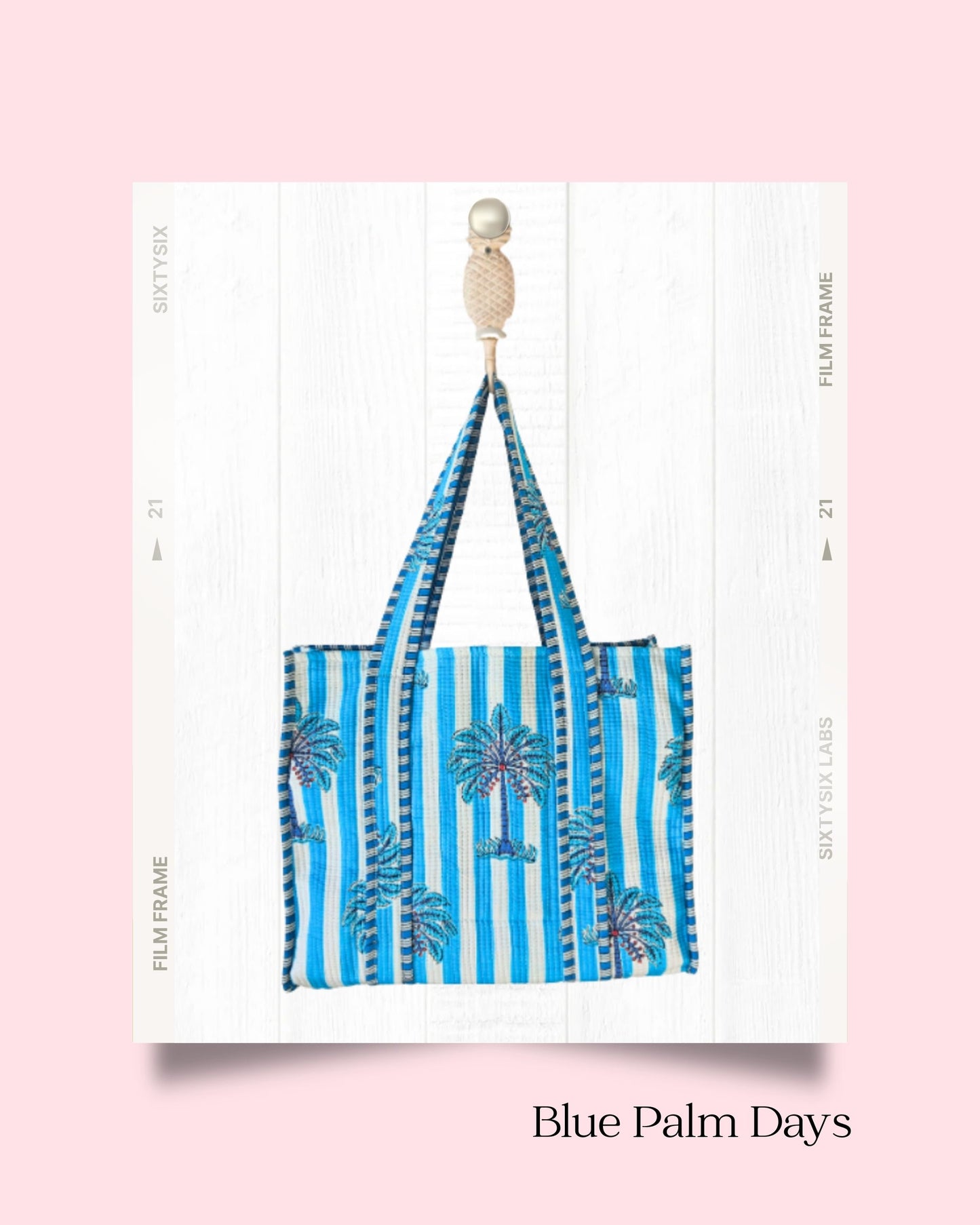 Blue Palm Days - Open Tote Bag
