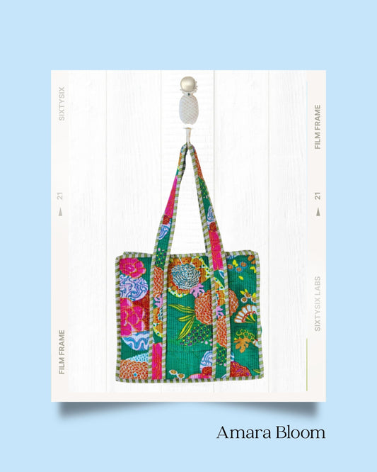 Amara Bloom - Zipped Tote Bag