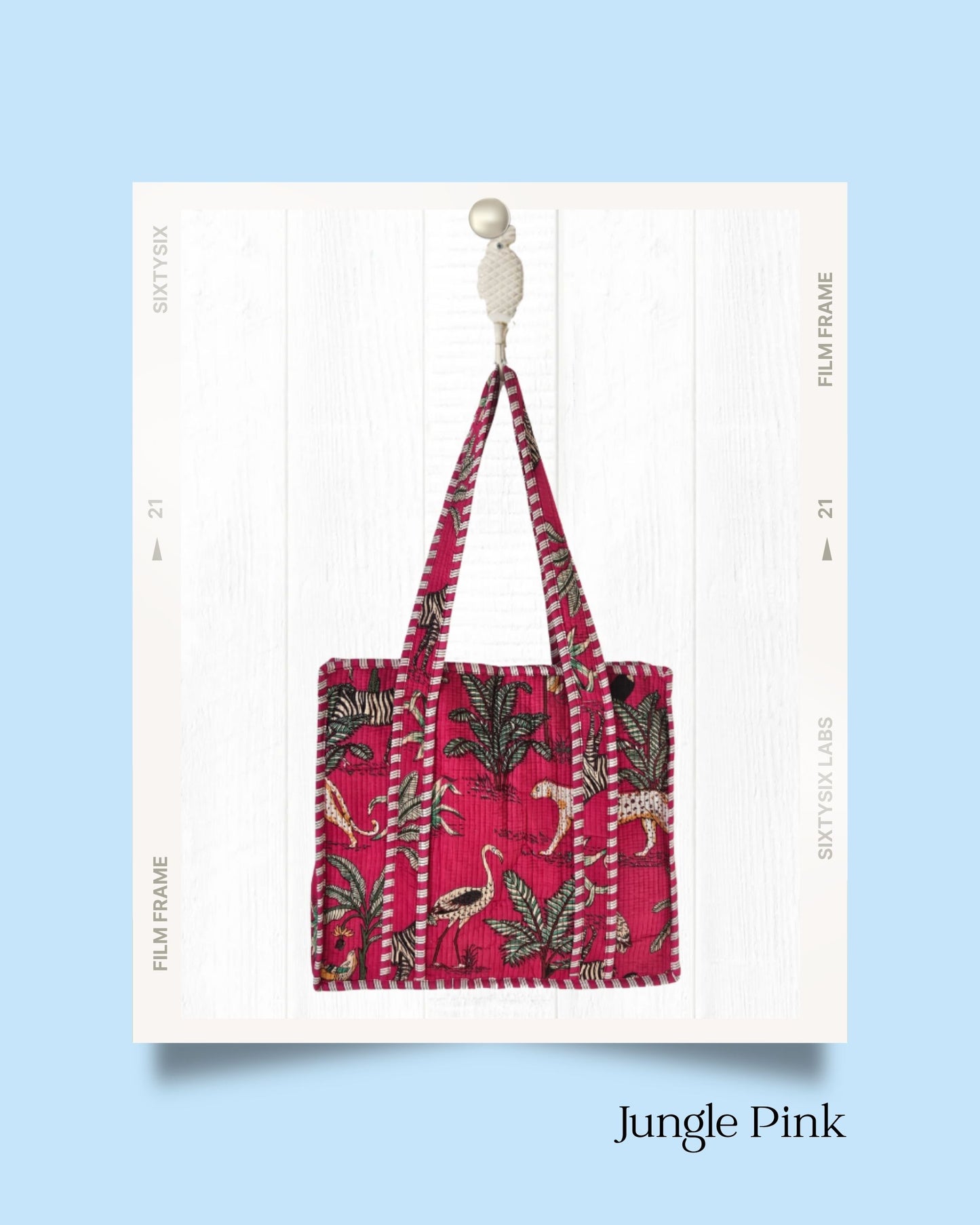 Jungle Pink - Zipped Tote Bag