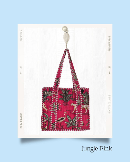 Jungle Pink - Zipped Tote Bag