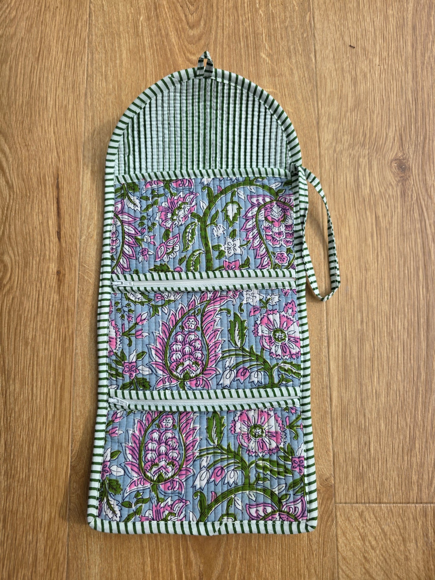 Jewellery Pouch - Dusty Blue Floral