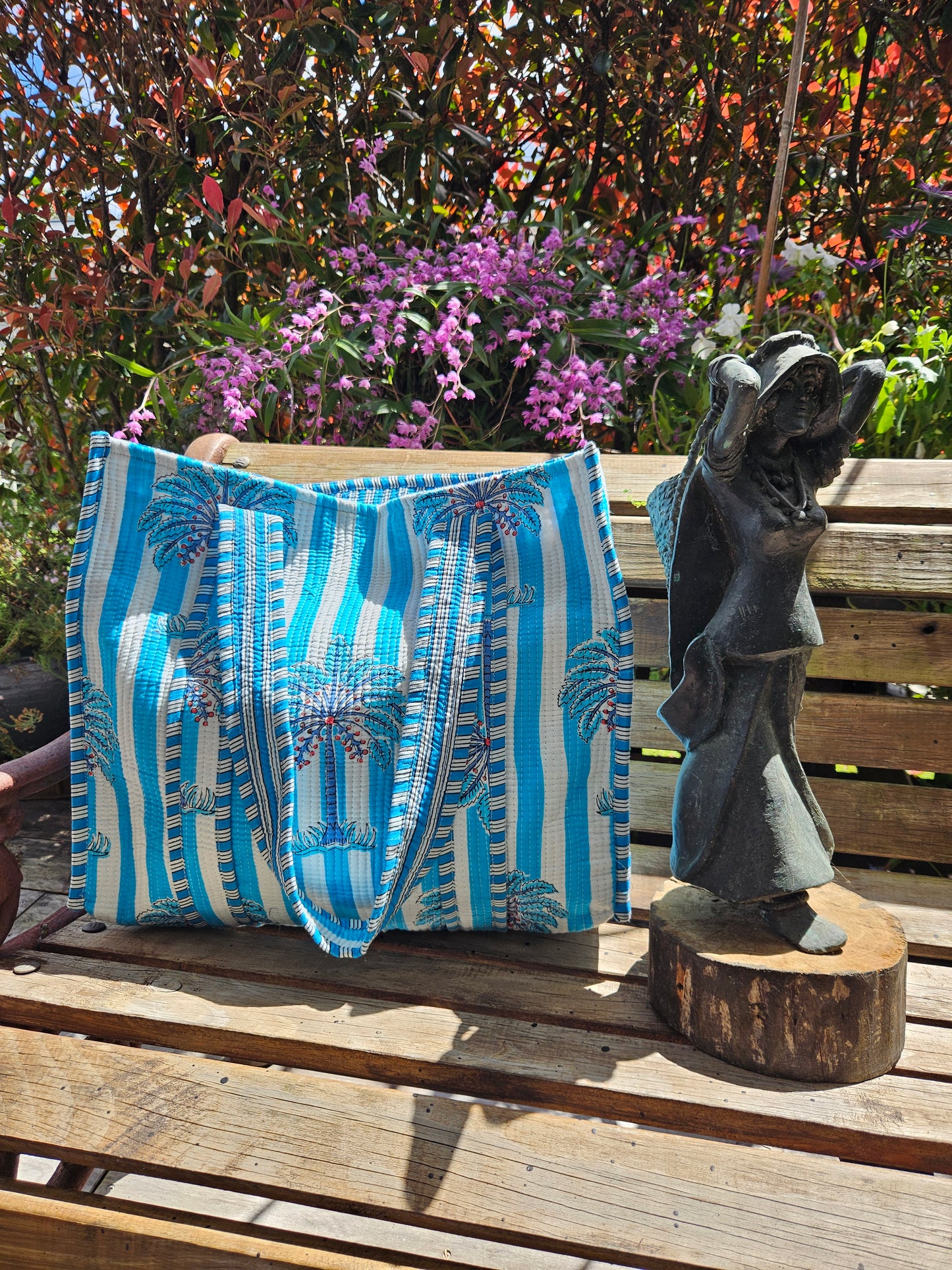 Blue Palm Days - Open Tote Bag