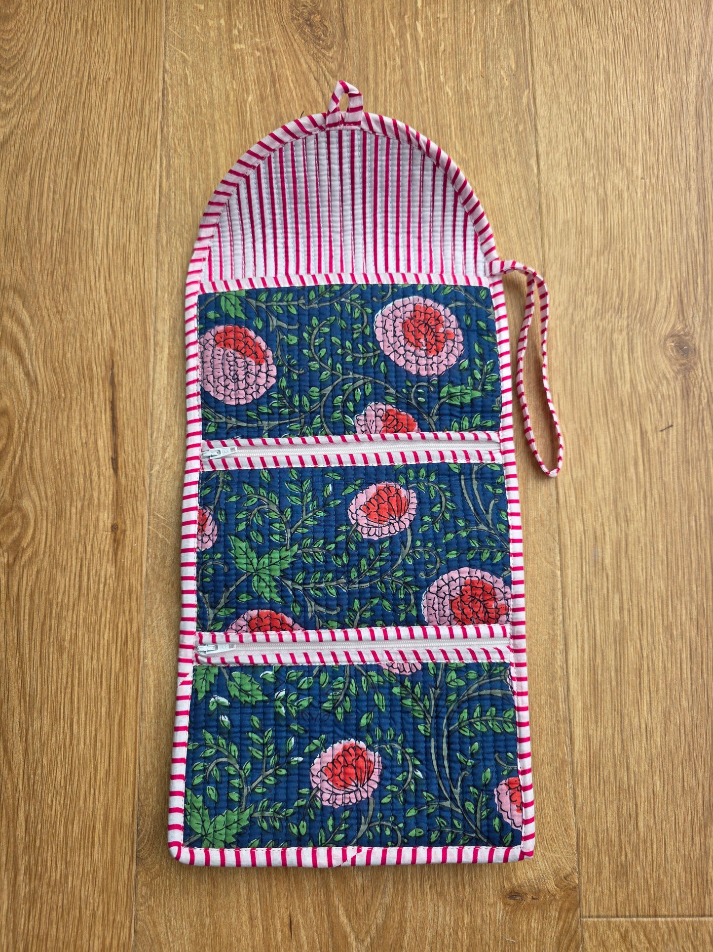 Jewellery Pouch - Dark Blue Floral