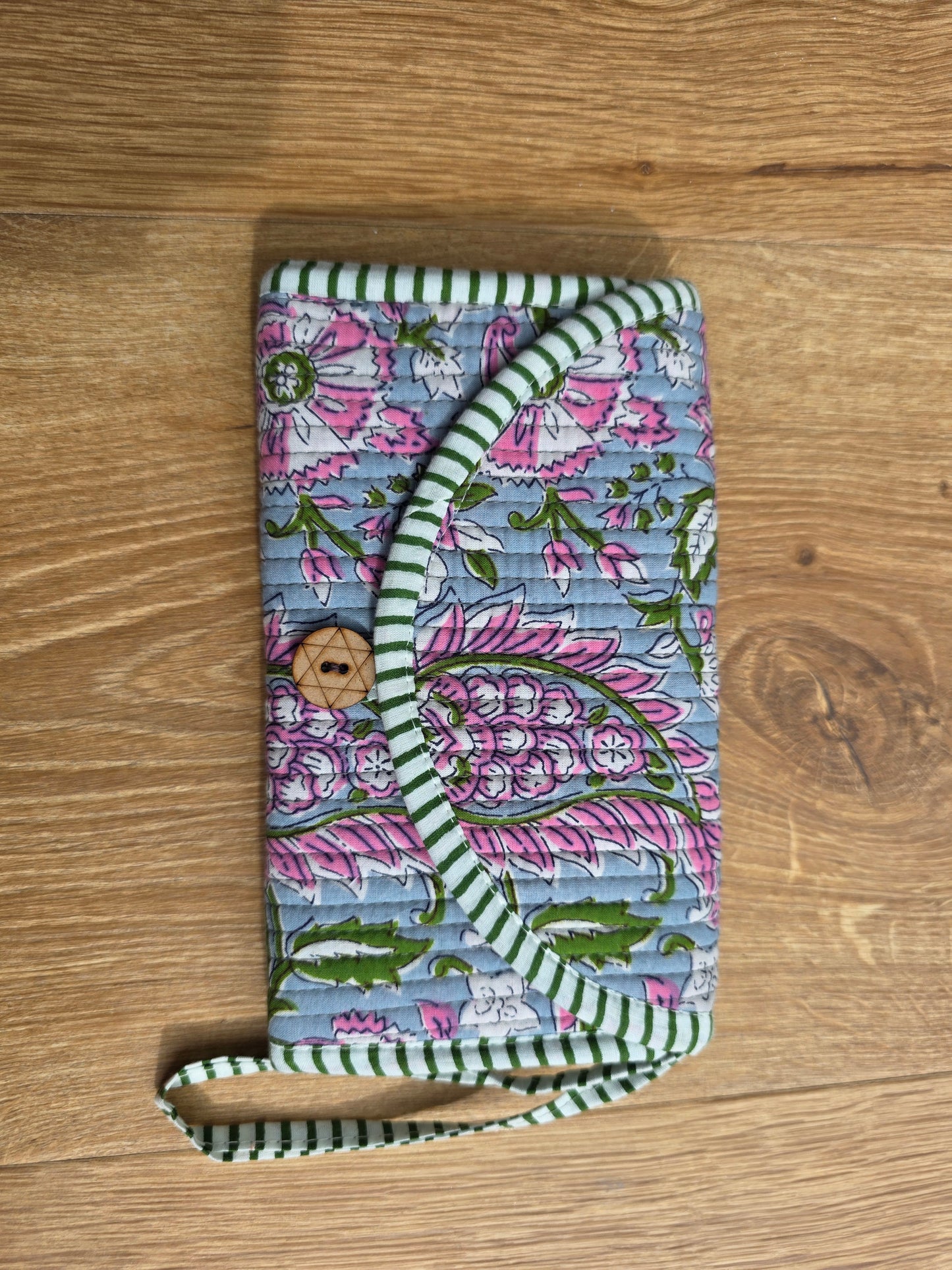 Jewellery Pouch - Dusty Blue Floral