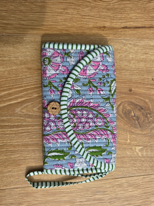 Jewellery Pouch - Dusty Blue Floral
