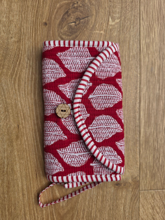 Jewellery Pouch - Red Leaf