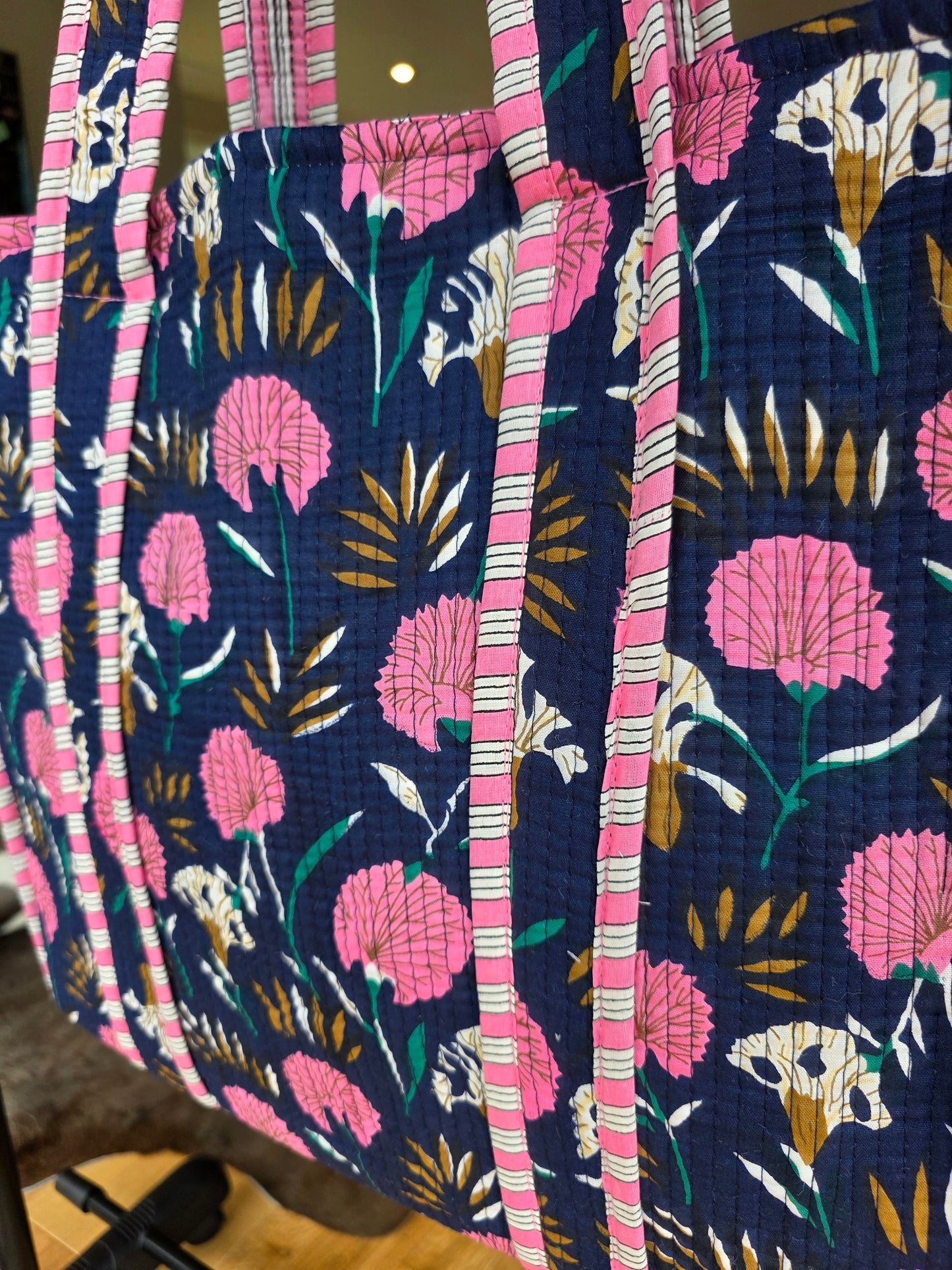 Navy Rose Open Tote - NEW SEASON