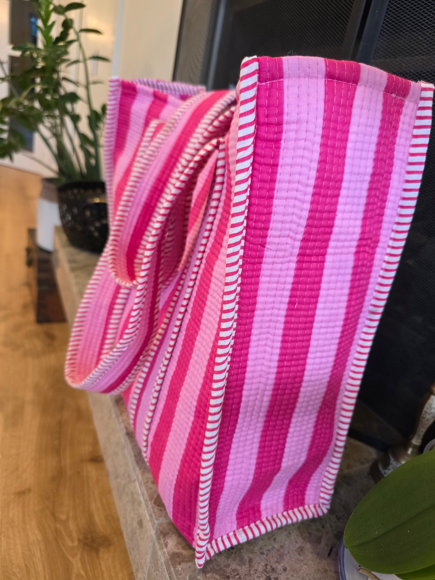 Candy Stripe Open Tote - NEW SEASON