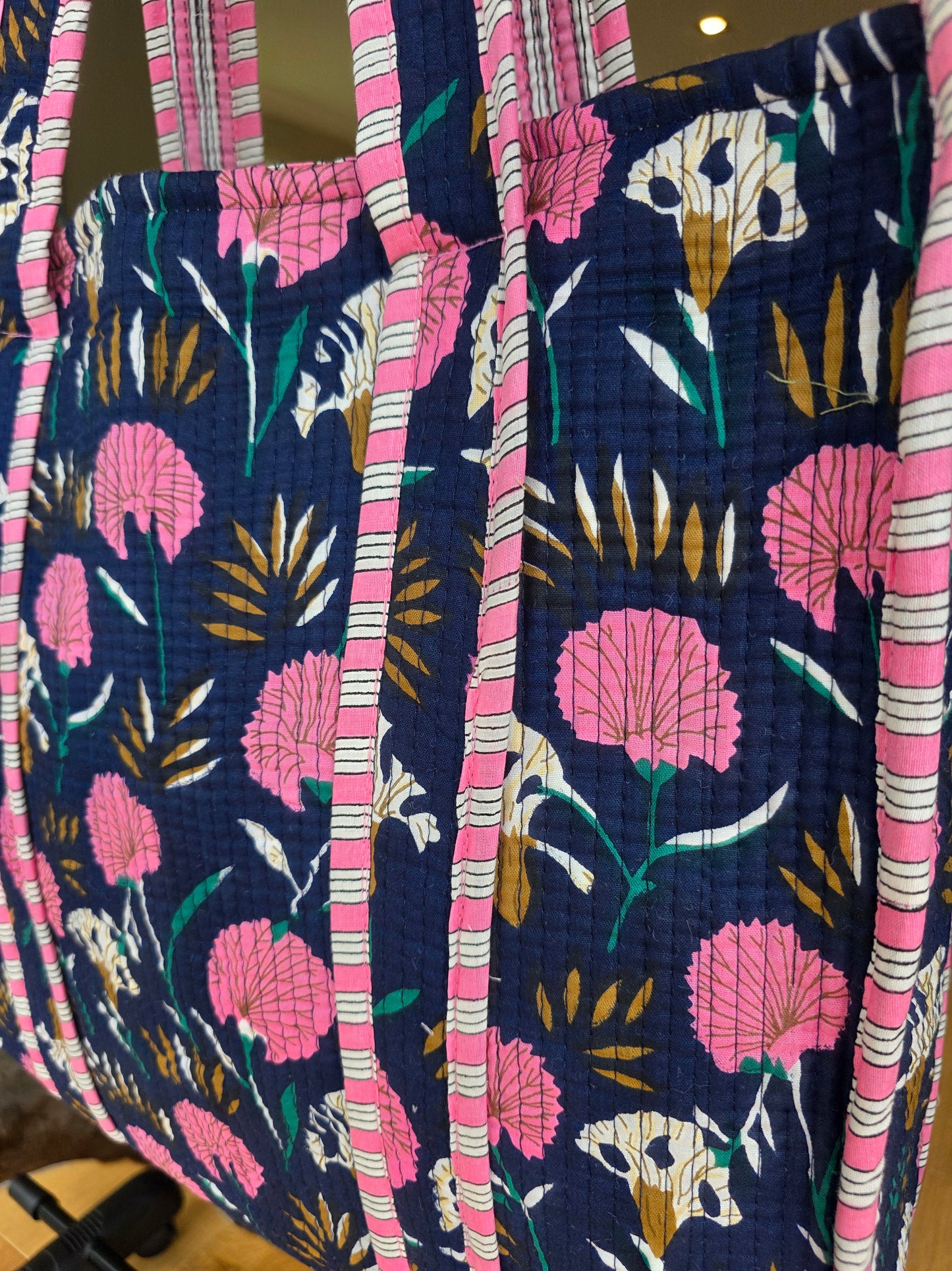 Navy Rose Open Tote - NEW SEASON