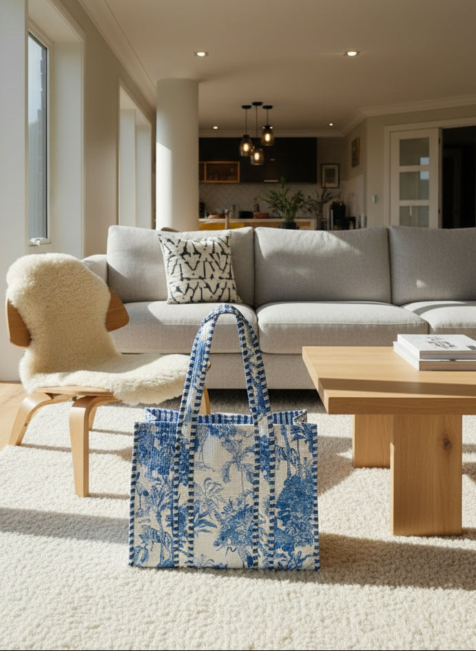 Blue Safari Open Tote - NEW SEASON