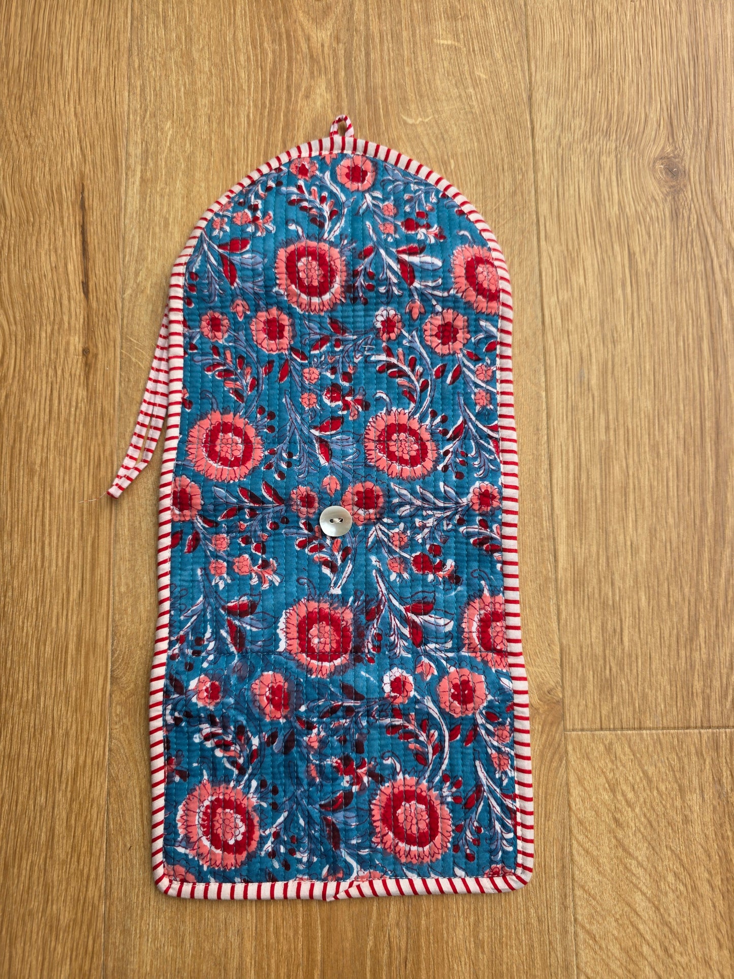 Jewellery Pouch - Mid Blue Floral