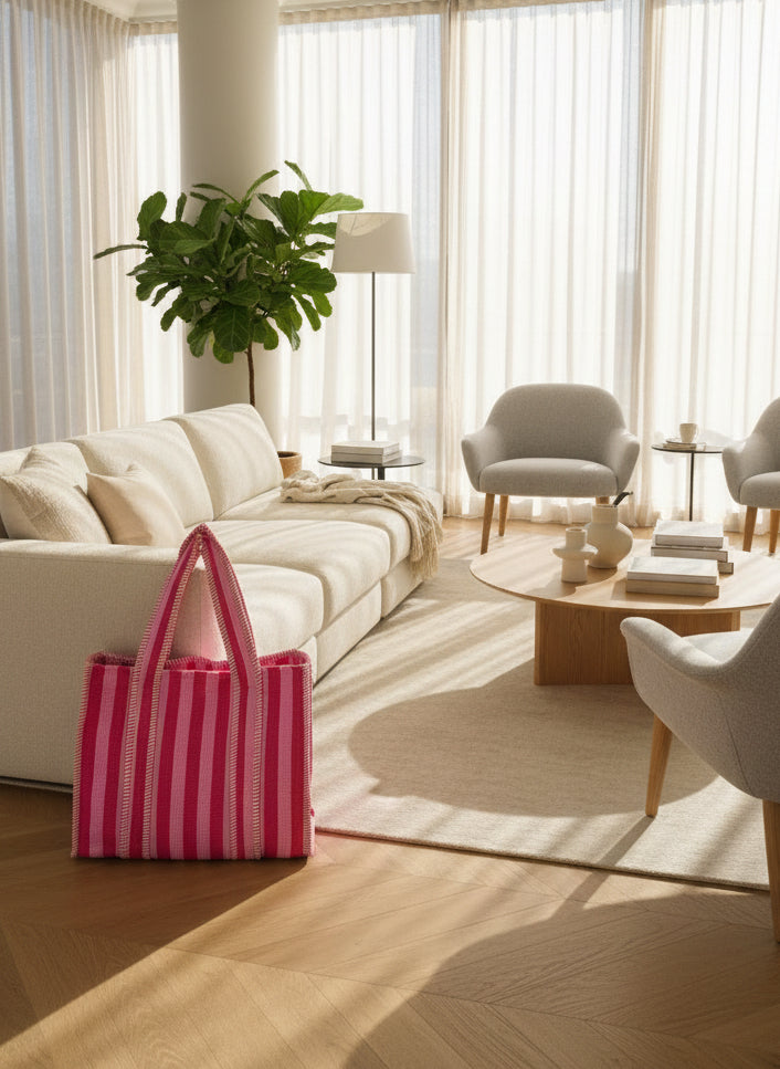 Candy Stripe Open Tote - NEW SEASON