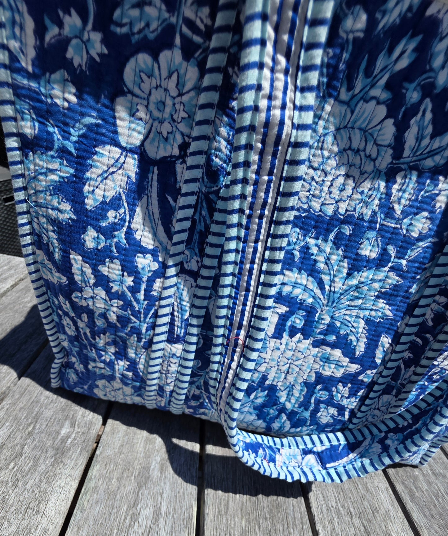 Floral Blue Midi Zipped Tote - NEW SEASON