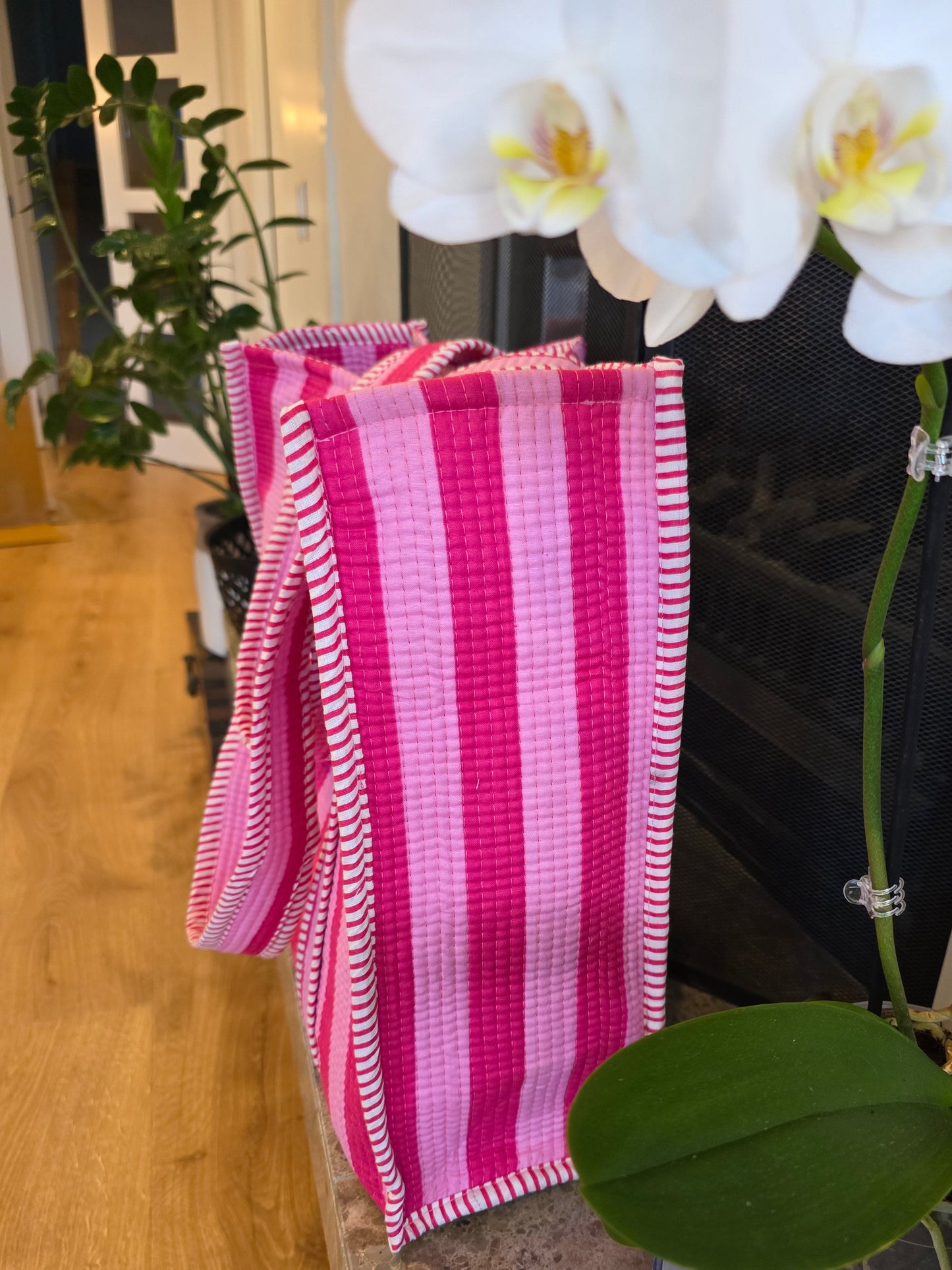 Candy Stripe Open Tote - NEW SEASON