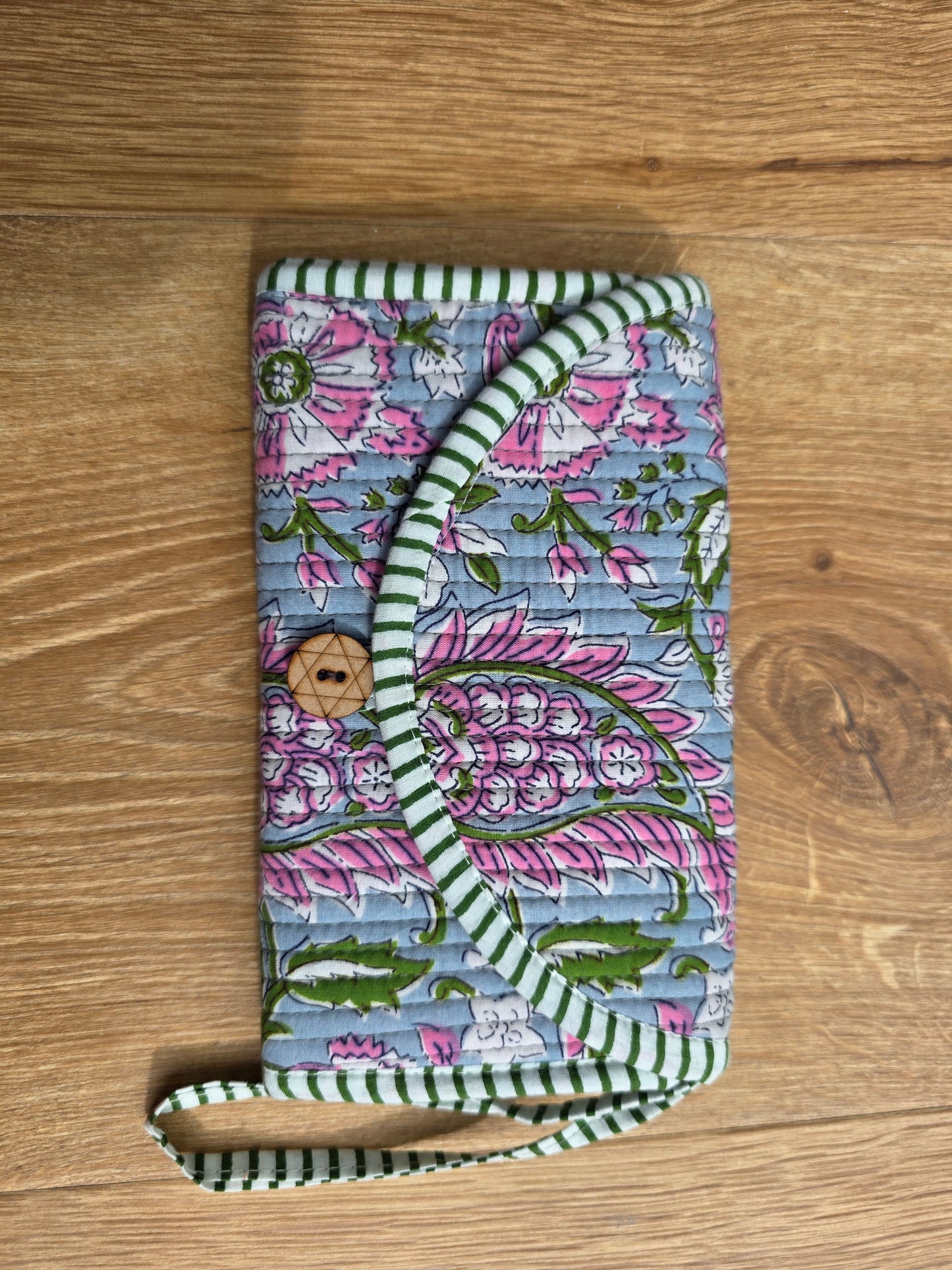 Jewellery Pouch - Dusty Blue Floral