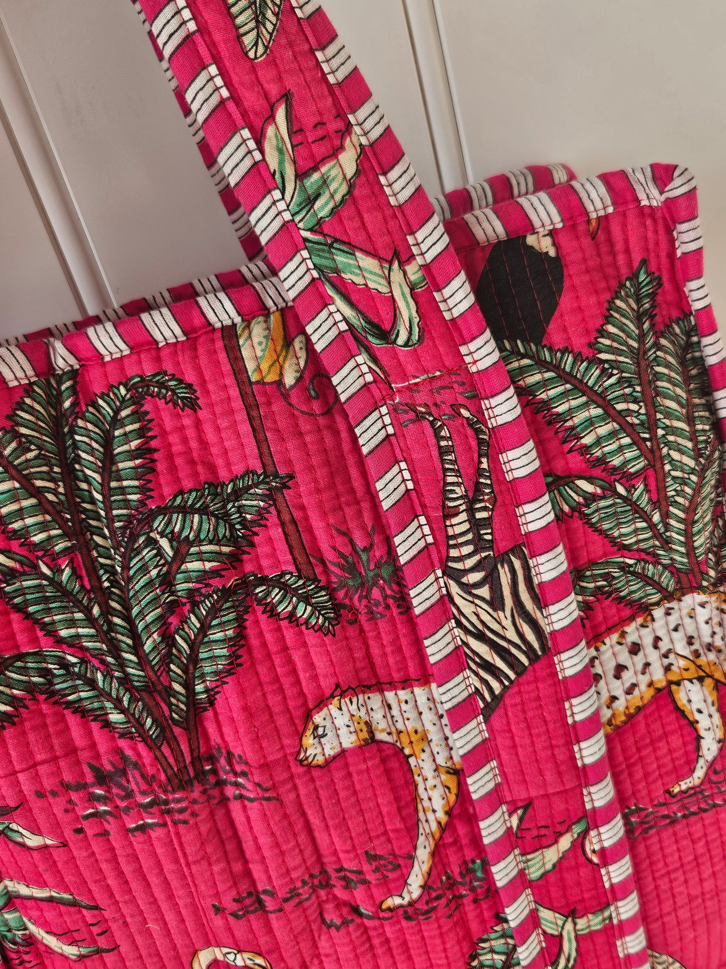 Jungle Pink - Zipped Tote Bag