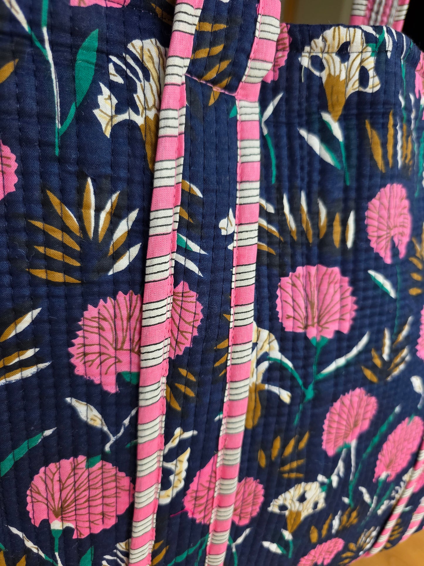 Navy Rose Open Tote - NEW SEASON