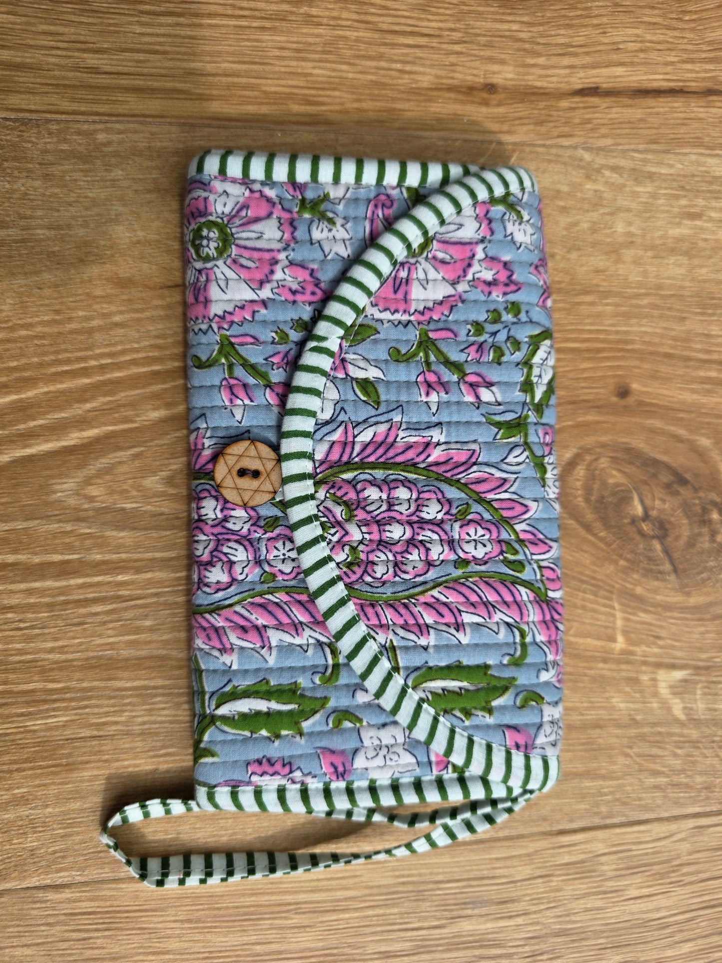 Jewellery Pouch - Dusty Blue Floral