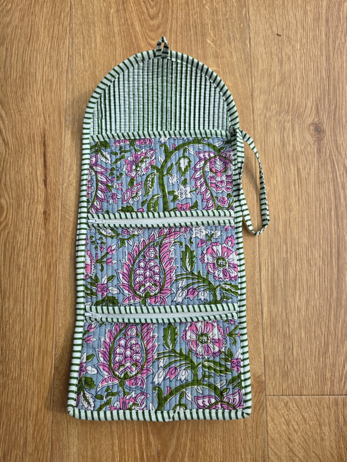 Jewellery Pouch - Dusty Blue Floral