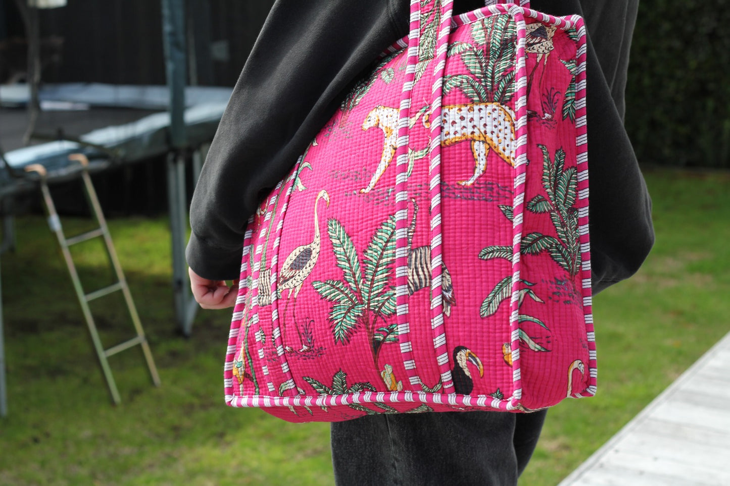 Jungle Pink - Zipped Tote Bag