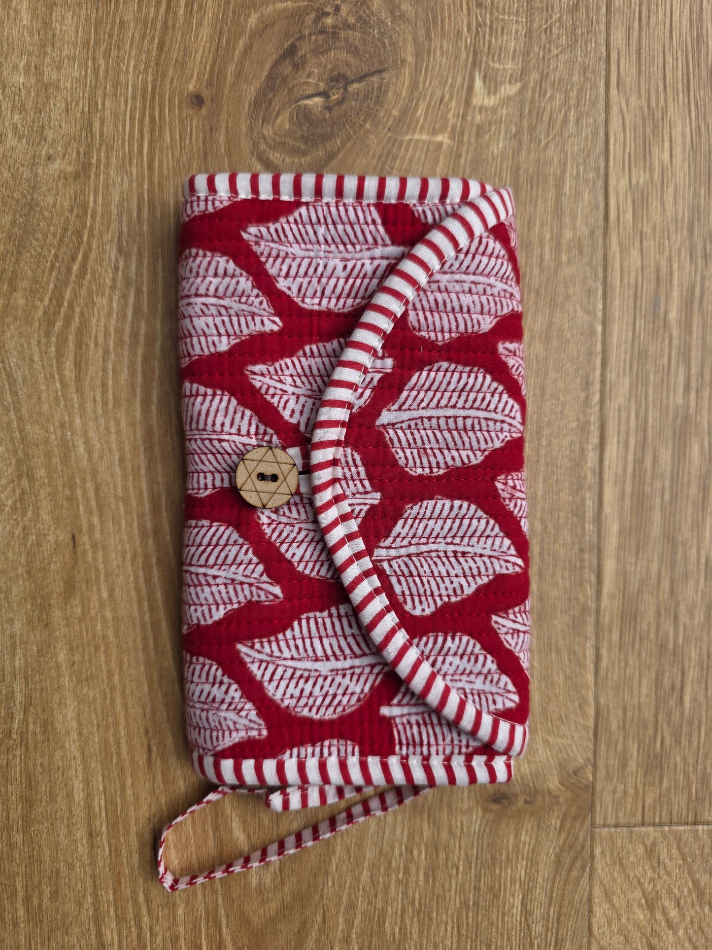 Jewellery Pouch - Red Leaf
