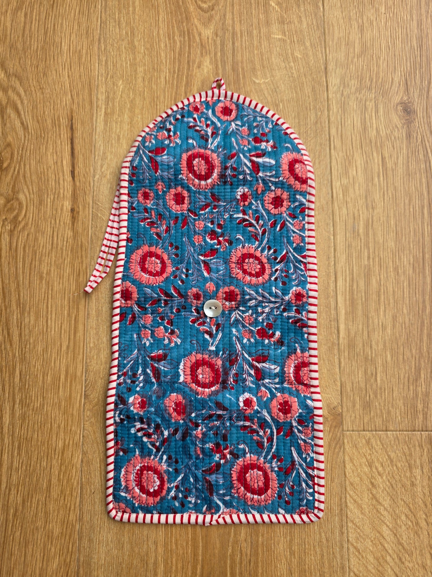 Jewellery Pouch - Mid Blue Floral